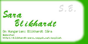 sara blikhardt business card