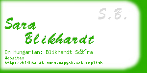 sara blikhardt business card